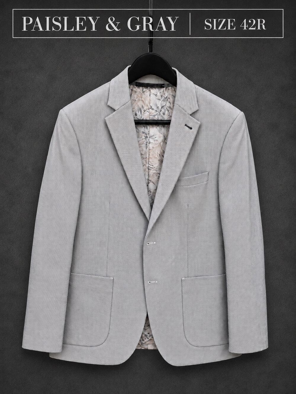 Paisley & Gray Steel Knit Blazer 42R Modern Fit NWT $250 Gray Sport Coat